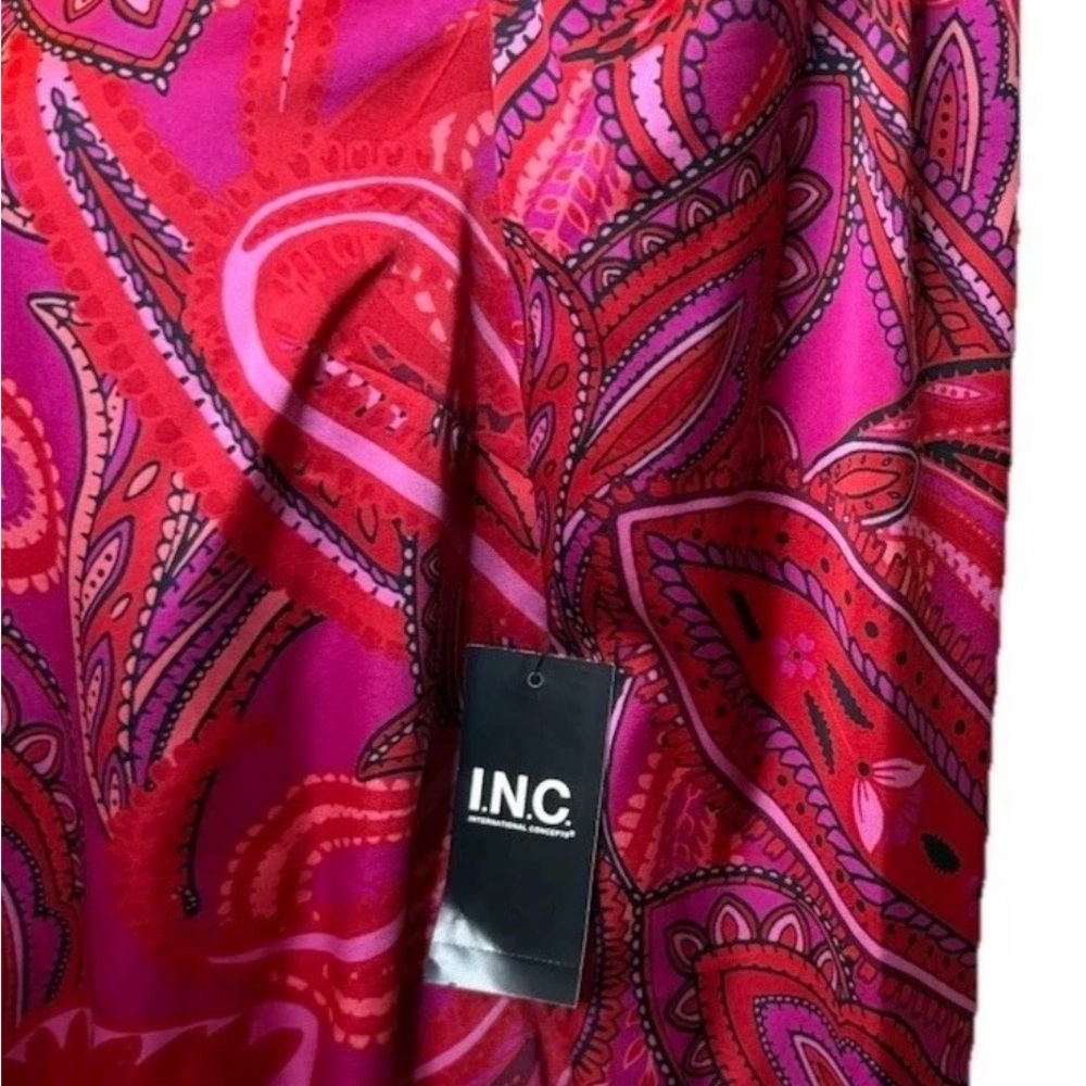 I.N.C. Women’s Multicolor Blouse, One Sleeve, Bare Shoulder, Size Small, NWT - Picture 4 of 13